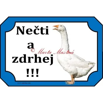 Cedulka houser, husa česká, drůbež 2 - Bez samolepicí vrstvy