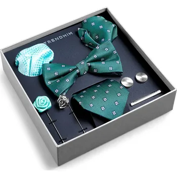 Dárková krabička Dárková krabička s doplňky k obleku | Mátově zelená sada s diamantovým vzorem - Trendhim