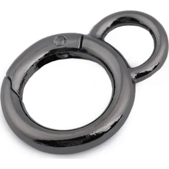 Kabelka Karabina kulatá s očkem, průměr 20 mm - nikl černý