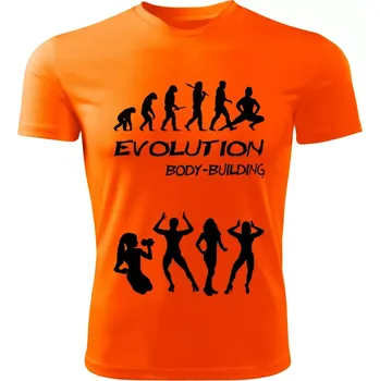 Evolution Bodybuilding dětské tričko oranžové 134 (dětské tričko EVOLUTION Bodybuilding Kulturistika)
