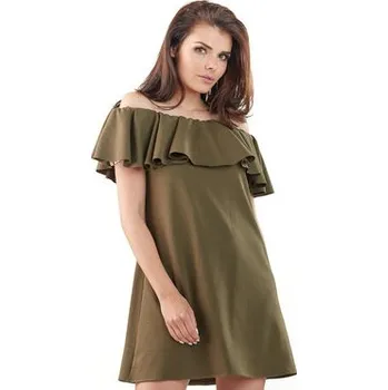 Dámské šaty Awama Letní šaty L065 Khaki Basic Fit L_XL