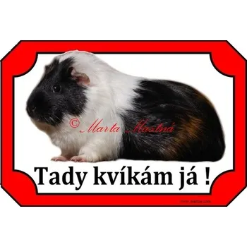 Cedulka morče černobílé 3 - Bez samolepicí vrstvy