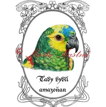 Cedulka amazoňan modročelý, papoušek - Bez samolepicí vrstvy