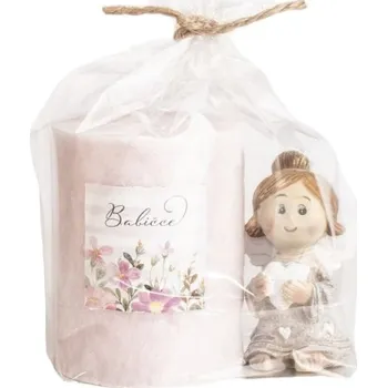 Svíčka Aromka Pro babičku svíčka + andělíček 150 g starorůžová