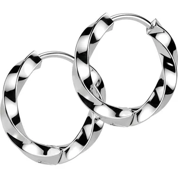 Náušnice Steel Edge Náušnice z chirurgické oceli kroužky SESE4589-8 Barva: Steel