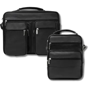 Abruzzo Dárková sada: Pánská taška přes rameno a pánská kožená taška Abruzzo; černá