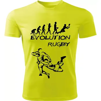 Evolution RUGBY dětské tričko limetkové 158 (dětské tričko EVOLUTION RUGBY)