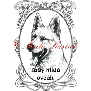 Cedulka švýcarský bílý ovčák ovál - Bez samolepicí vrstvy