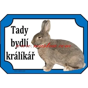 Cedulka králík vídeňský modrošedý - Bez samolepicí vrstvy