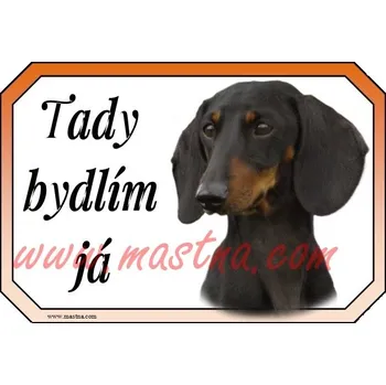 Cedulka jezevčík hladkosrstý bt bydlím - Bez samolepicí vrstvy