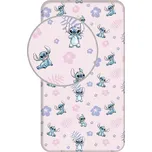 Jerry Fabrics Bavlněné napínací prostěradlo 90x200 + 25 cm - Lilo and Stitch "Pink"