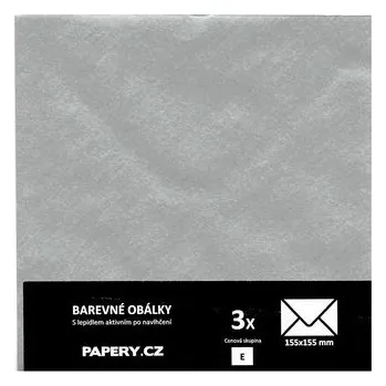 Obálka barevná obálka 155X155 STŘIBRNÁ METALICKÁ, 3 kusy, 100 gm2, olizová
