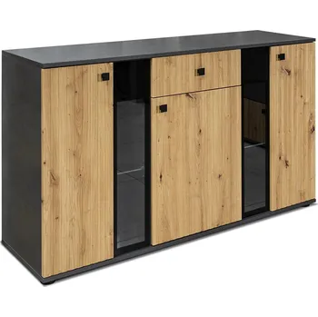 Komoda Falco Komoda Silos LAMELY dub artisan/černá