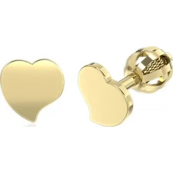 Náušnice Couple, Minimalistické náušnice IDOL Heart, žluté zlato, Šroubek, 585-66-3-0576.0Z00.0.00.000.05