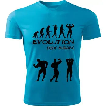 Evolution Bodybuilding dětské tričko tyrkysové 134 (dětské tričko EVOLUTION Bodybuilding Kulturistika)