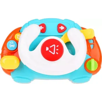 Hračka pro nejmenší Interaktivní volant pro děti se světlem a zvukem, modrý