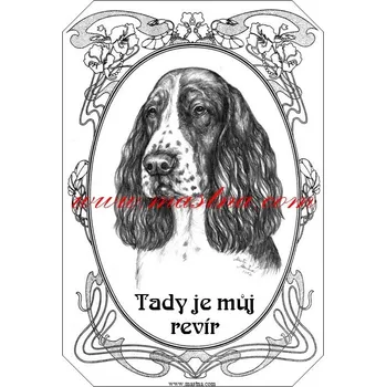 Cedulka anglický špringršpaněl, springer spaniel ovál - Bez samolepicí vrstvy
