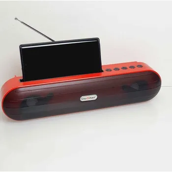 Bluetooth reproduktor Bezdrátový bluetooth reproduktor VNN 360s, anténa, LED podsvícení a stojánek na mobil - červená