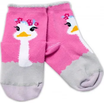 Dětská móda Baby Nellys Bavlněné ponožky Pštros tmavě růžové Baby Nellys Vel. 92/98