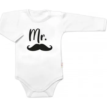 Baby Nellys Body dl. rukáv Mr. bílo/černé Baby Nellys Vel. 56