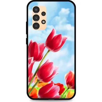 Pouzdro na mobilní telefon Kryt Samsung A13 silikon Tulips (obal neboli pouzdro na Samsung A13)