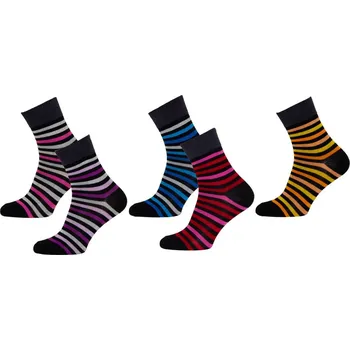 Dámské ponožky Dámské ponožky NOVIA | Lycra celoproužek 1073 - balení 5 párů Velikost: 25-27 ( 38-41 )