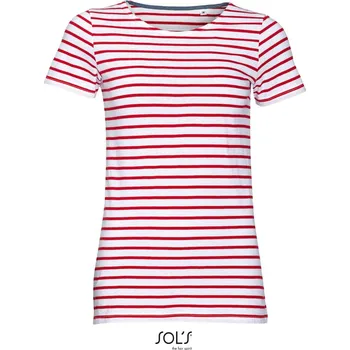 Dámské tričko Dámské pruhované tričko Miles Women white-red XS