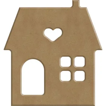 Dřevěný výřez k dekoraci Gomille, 8x8 cm - Domeček 5