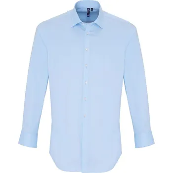 Pánská košile Popelínová elastická košile s dlouhým rukávem PR 244 pale blue 3XL