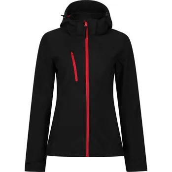 Dámská 3vrstvá softshell bunda s kapucí "Venturer" black-classic red 16_XL