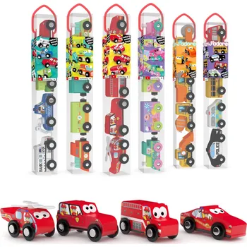 Dřevěná hračka DŘEVO Baby autíčka set 4ks v tubě 6 druhů *DŘEVĚNÉ HRAČKY* | 31