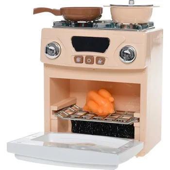 Dětský spotřebič Sporák s troubou 18 x 15 x 9 cm na baterie s doplňky se světlem a zvukem