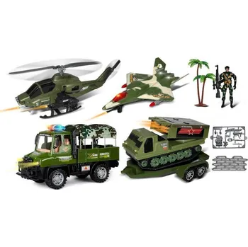 autíčko Wiky Vojenské auto konvoj s přívěsem 63 cm a vojákem