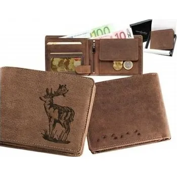 Peněženka Zamlinsky Kožená peněženka 40 z broušené kůže Barva: Hnědá, Motiv: Daněk