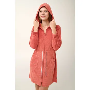 Dámské šaty Vamp - Jednoduché šaty frottee s krátkými rukávy 20908 - Vamp red langoustino xxl