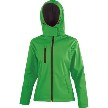 Dámská 3-vrstvá softshellová bunda s kapucí R230F vivid green-black XS
