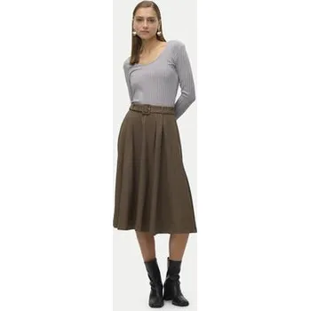 Dámská sukně Vero Moda Trapézová sukně Tarisa 10318628 Hnědá Regular Fit 40