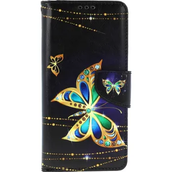 Pouzdro na mobilní telefon Pouzdro Xiaomi Redmi 9C knížkové Zlatý motýl (kryt neboli obal na Xiaomi Redmi 9C)