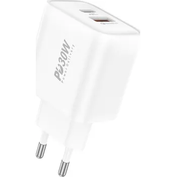 Adaptér Foneng EU52 s funkcí rychlonabíjení Dual 30W bílý