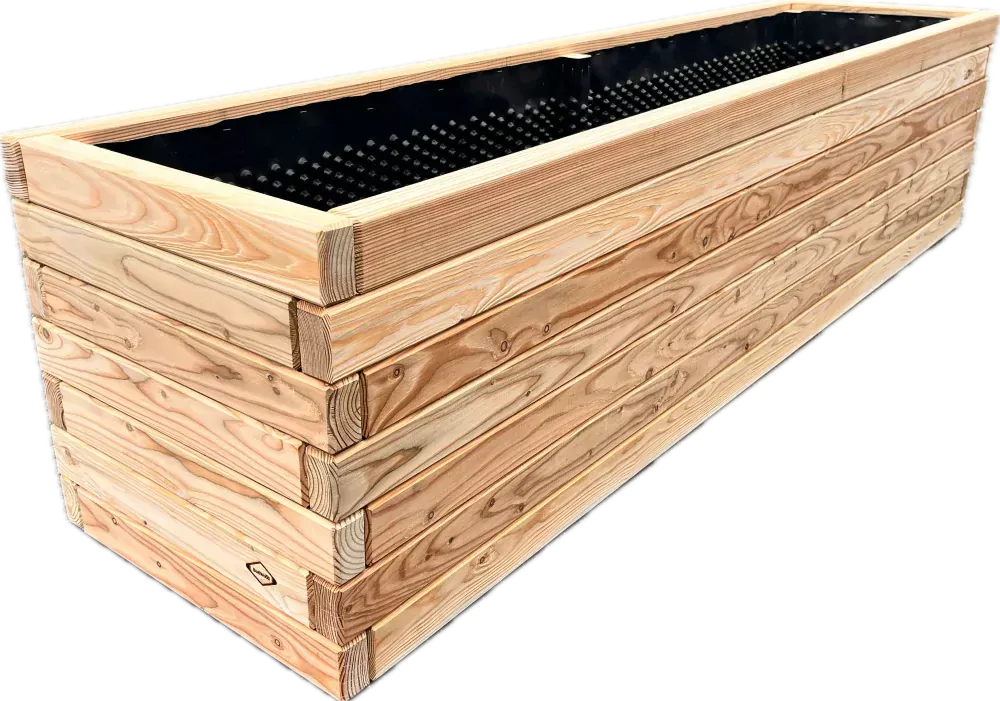 BudWood vyvýšený záhon modřín evropský MASIV 80 x 50 x 35 cm Bez nátěru