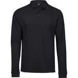 Pánské elastické piqué polo s dlouhým rukávem TJ 1406 black XXL