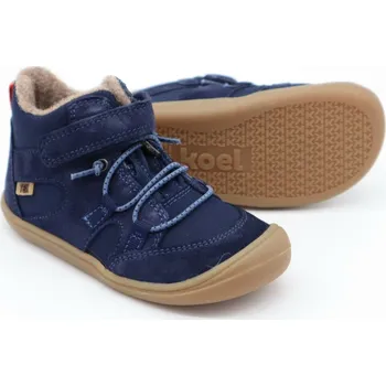 Dívčí polobotky Zateplená barefoot kotníková obuv - BEAU WOOL BLUE, KOEL4kids Velikost: 23