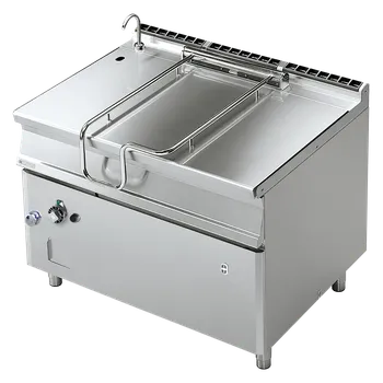 Pečicí pánev RMgastro RM - BRM120-912G/N Pánev sklopná automatická plynová 120 l nerezové dno + záruka 3 roky