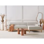 Čalouněná levostranná rohová pohovka světle béžová stylová sedačka nábytek do obývacího pokoje Beliani