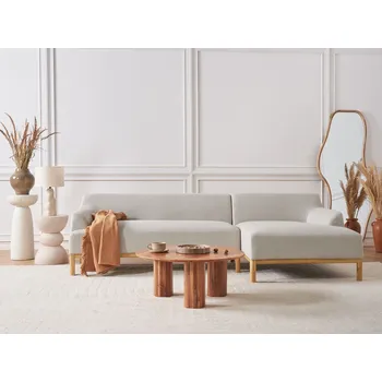 Pohovka Čalouněná levostranná rohová pohovka světle béžová stylová sedačka nábytek do obývacího pokoje Beliani