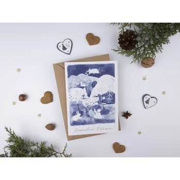 Be Nice EKO vánoční přání Nesem Vám noviny - modré