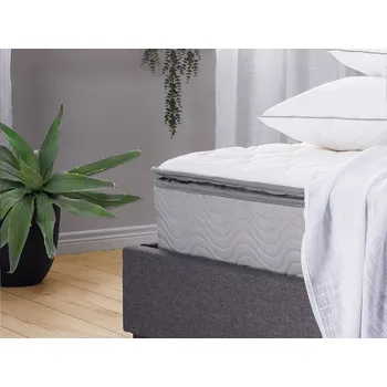 Matrace Kapesní pružinová matrace jednoho formátu bílá se šedou dětskou matrací 90 x 200 cm, pevným stupněm tvrdosti Beliani