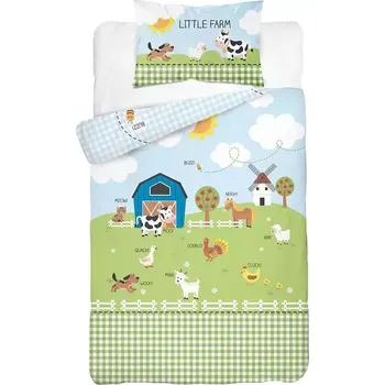 Povlečení Bavlněné povlečení do postýlky Malá farma 100x135+40x60