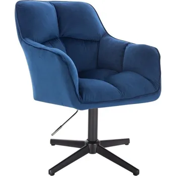 LuxuryForm DESIGN Kosmetické křeslo AMALFI VELUR na černém kříži - modré