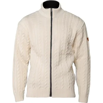 Pánský svetr Wooline Pletený svetr s copánkovým vzorem, HOLMSBU krémově bílý Velikost: 2XL